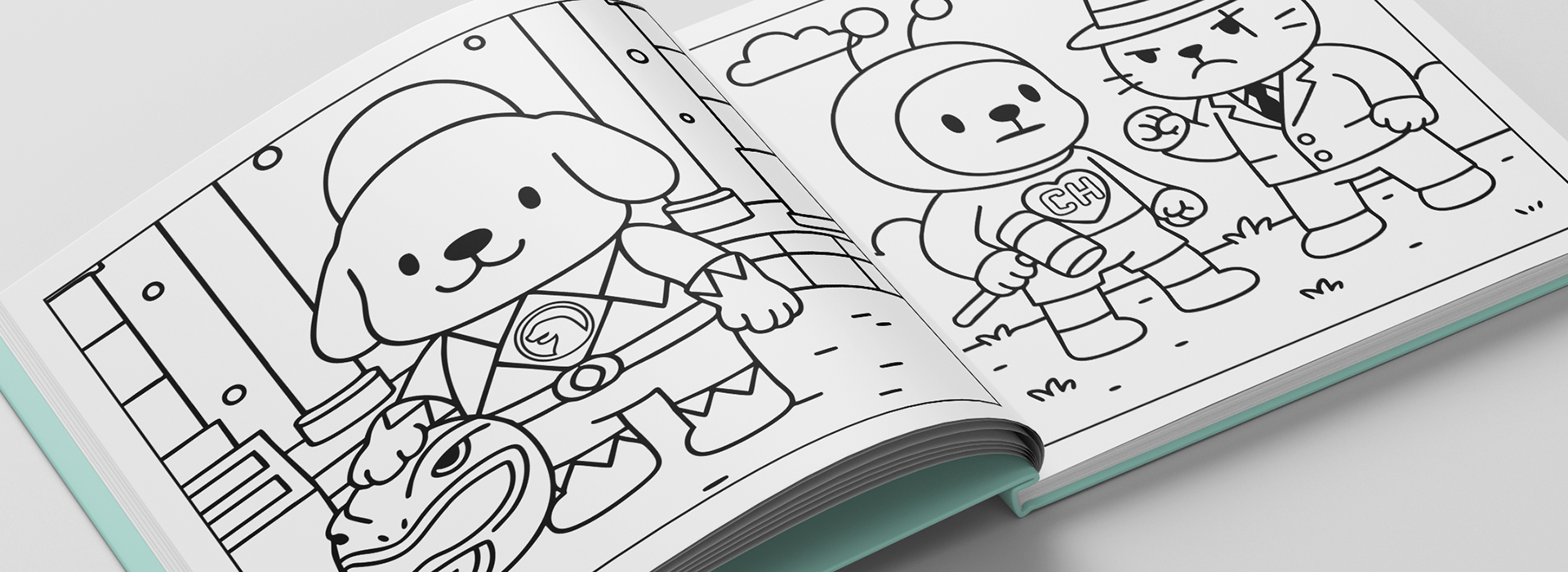 página de um Livro de colorir nostálgico dos anos 90 chapolin