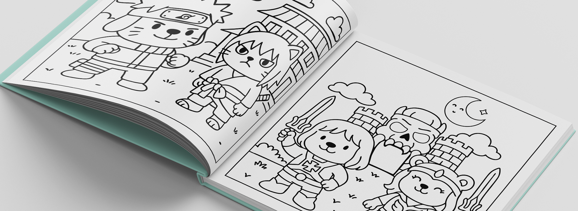 página de um Livro de colorir nostálgico dos anos 90 Naruto